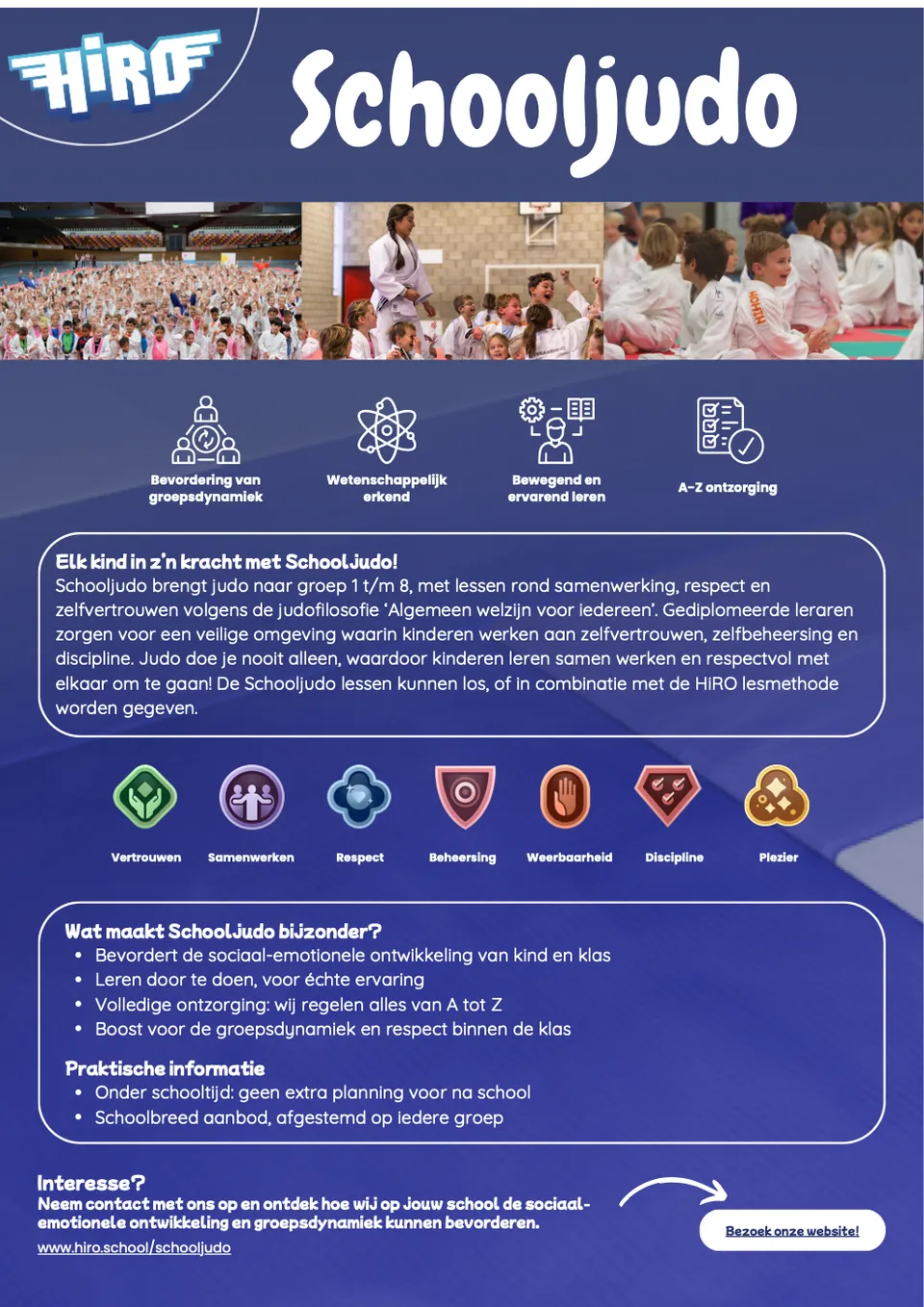 Voorkant van het document Schooljudo flyer