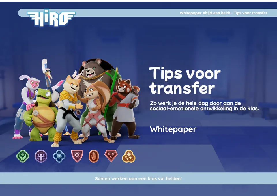 Voorkant van het document Altijd een held: tips voor transfer